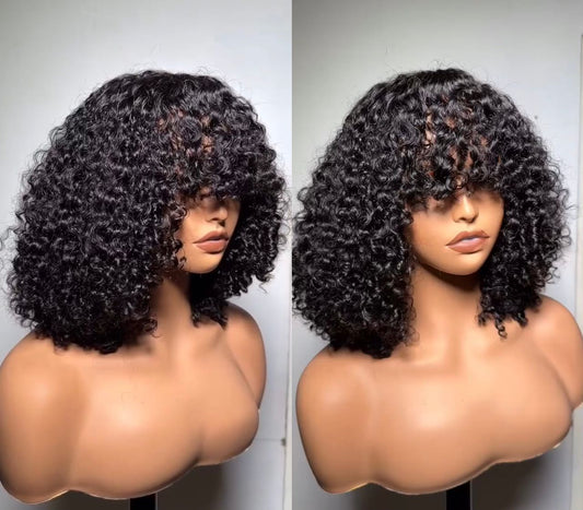 Kinky curly 10 inch no lace 💯 humain hair
